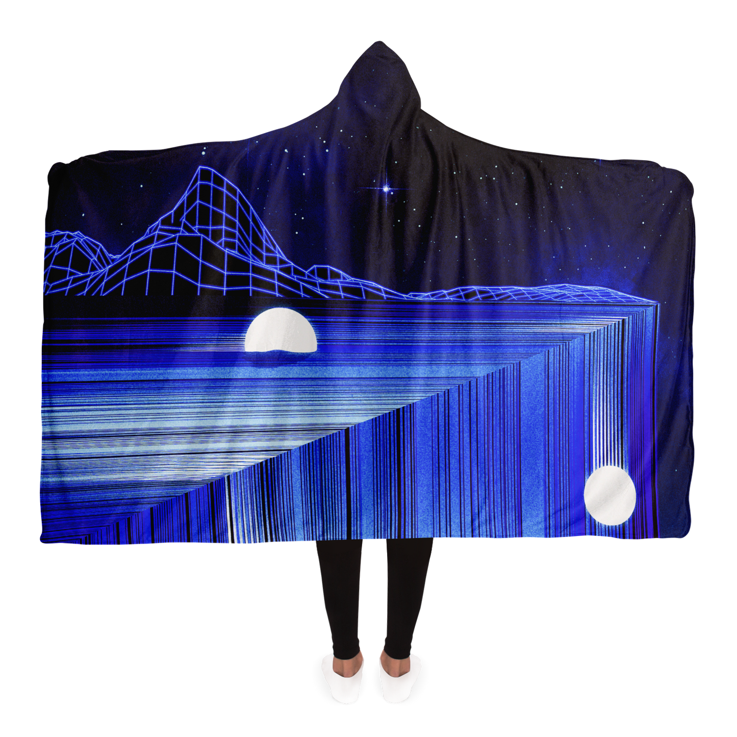 GLITCH MOUNTAIN \\ sherpa-fleece lined hooded blanket