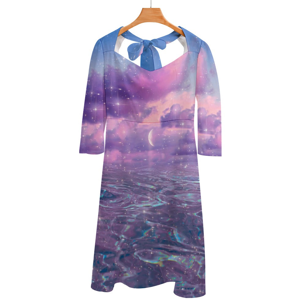 ETHER BEACH \\ sweetheart knot flare dress