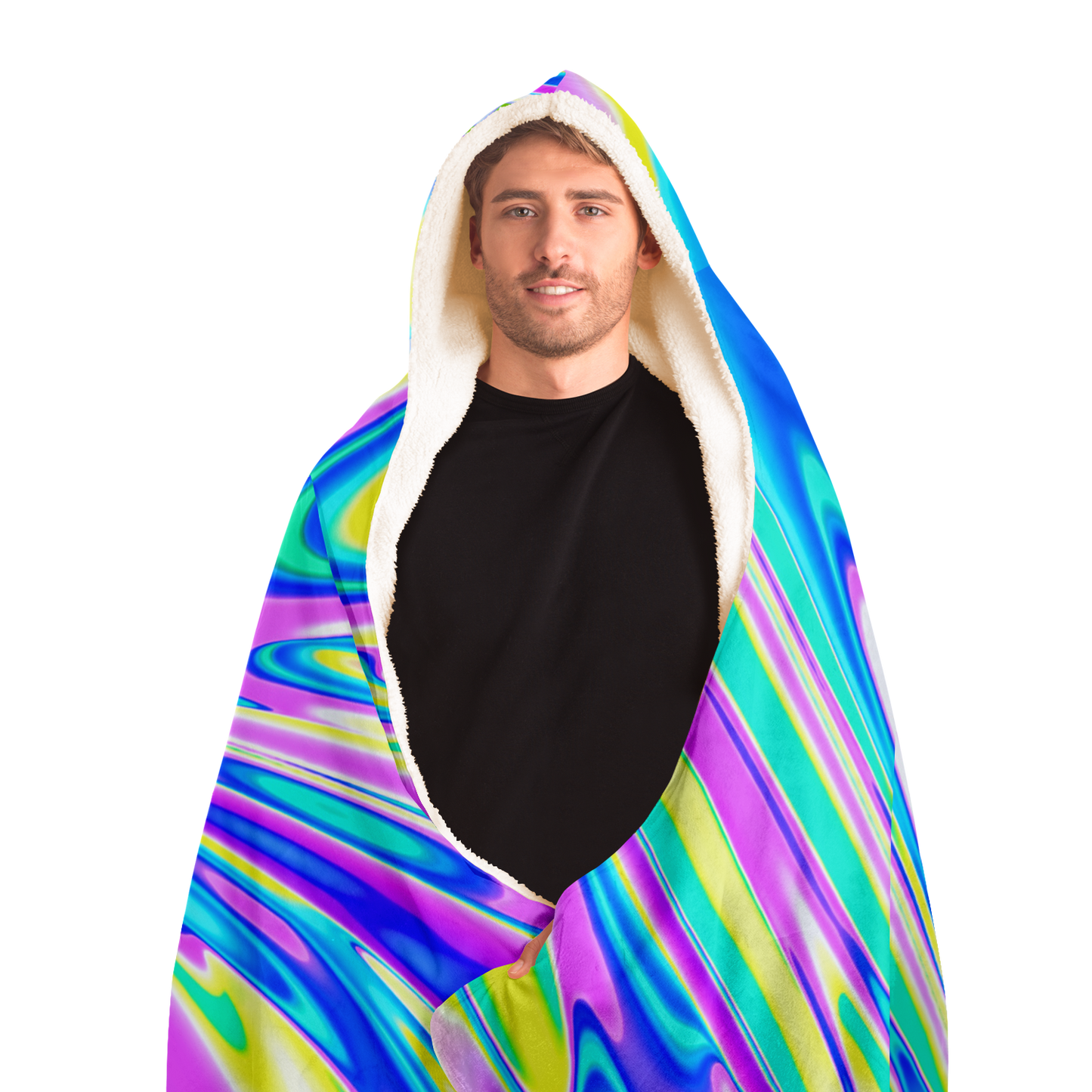 BRAIN BLENDER \\ premium sherpa fleece-lined hooded blanket