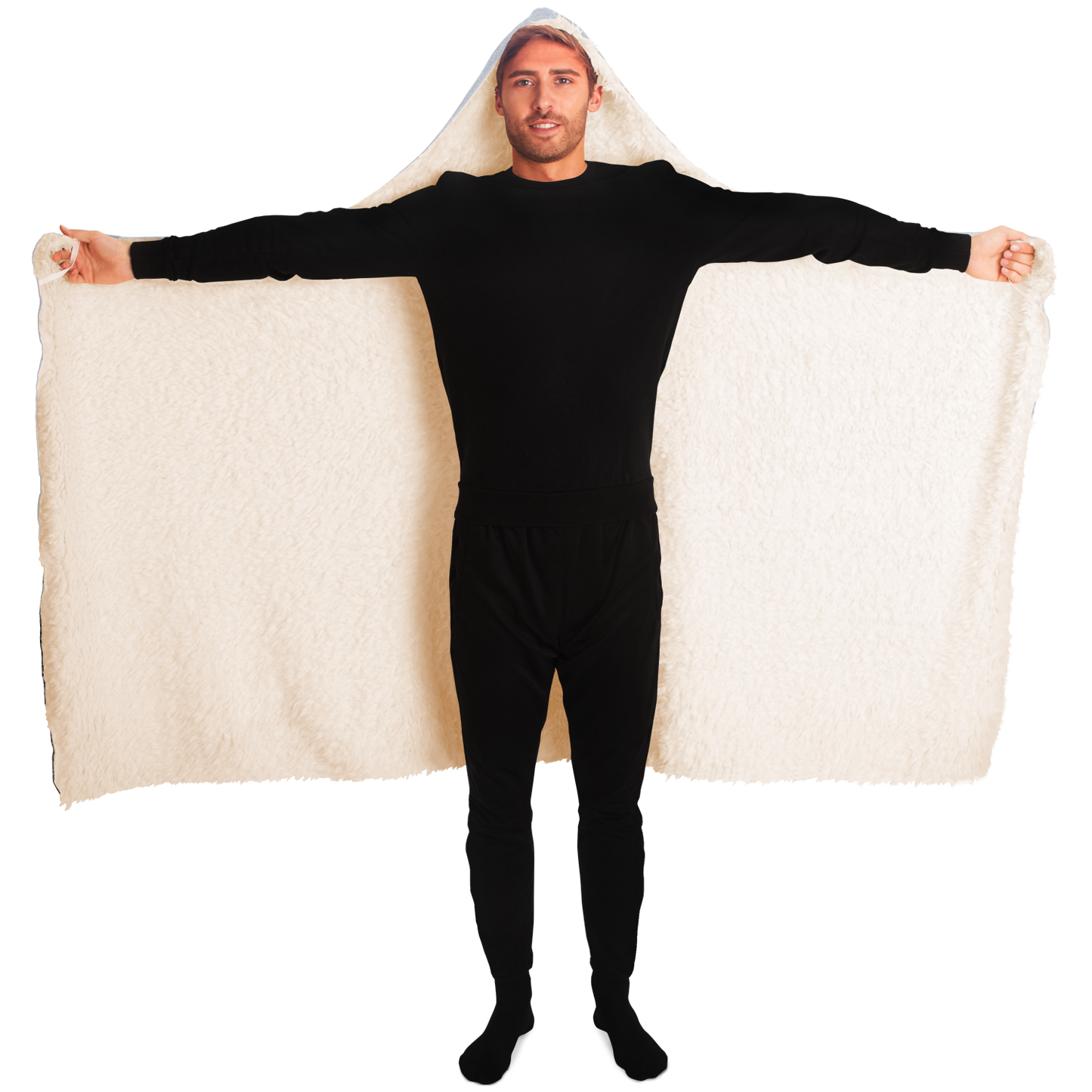 CLOUDING AROUND \\ sherpa fleece-lined hooded blanket
