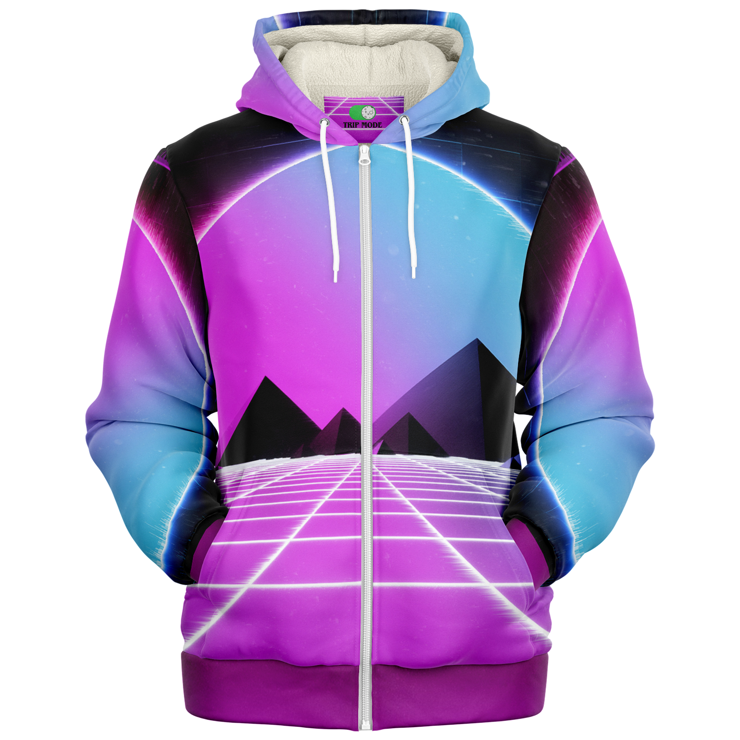 DIGITAL MIRAGE \\ premium sherpa fleece-lined zip hoodie