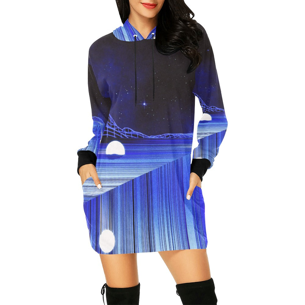 GLITCH MOUNTAIN \\ mini dress with hood