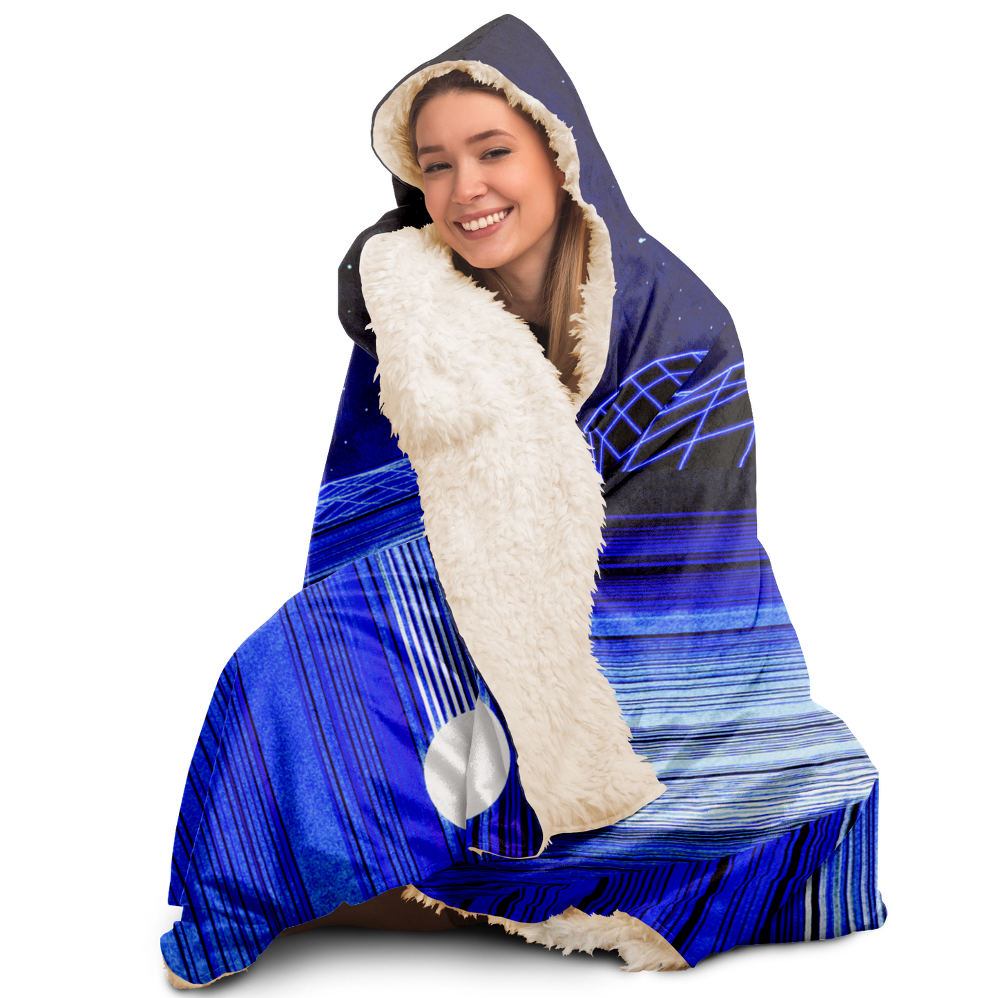 GLITCH MOUNTAIN \\ sherpa-fleece lined hooded blanket