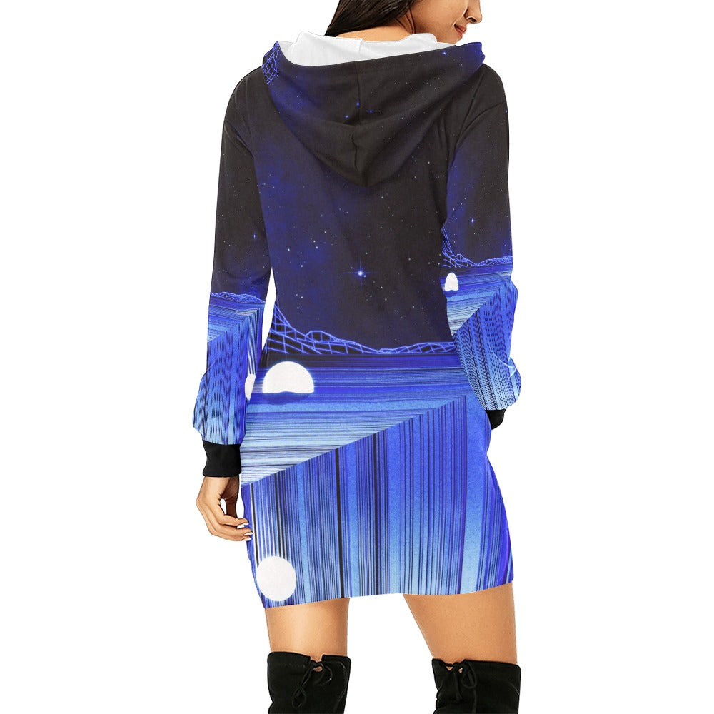 GLITCH MOUNTAIN \\ mini dress with hood