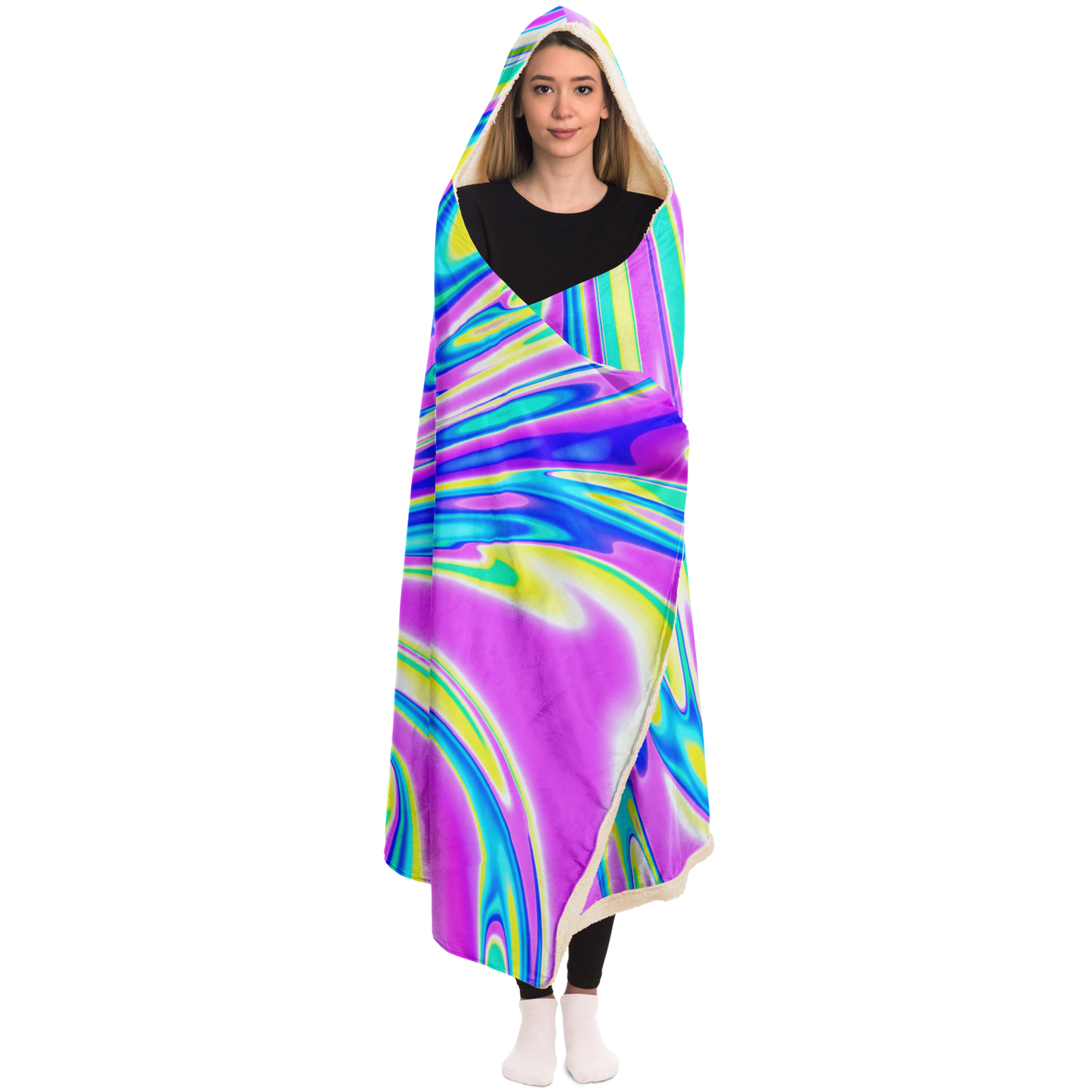 BRAIN BLENDER \\ premium sherpa fleece-lined hooded blanket