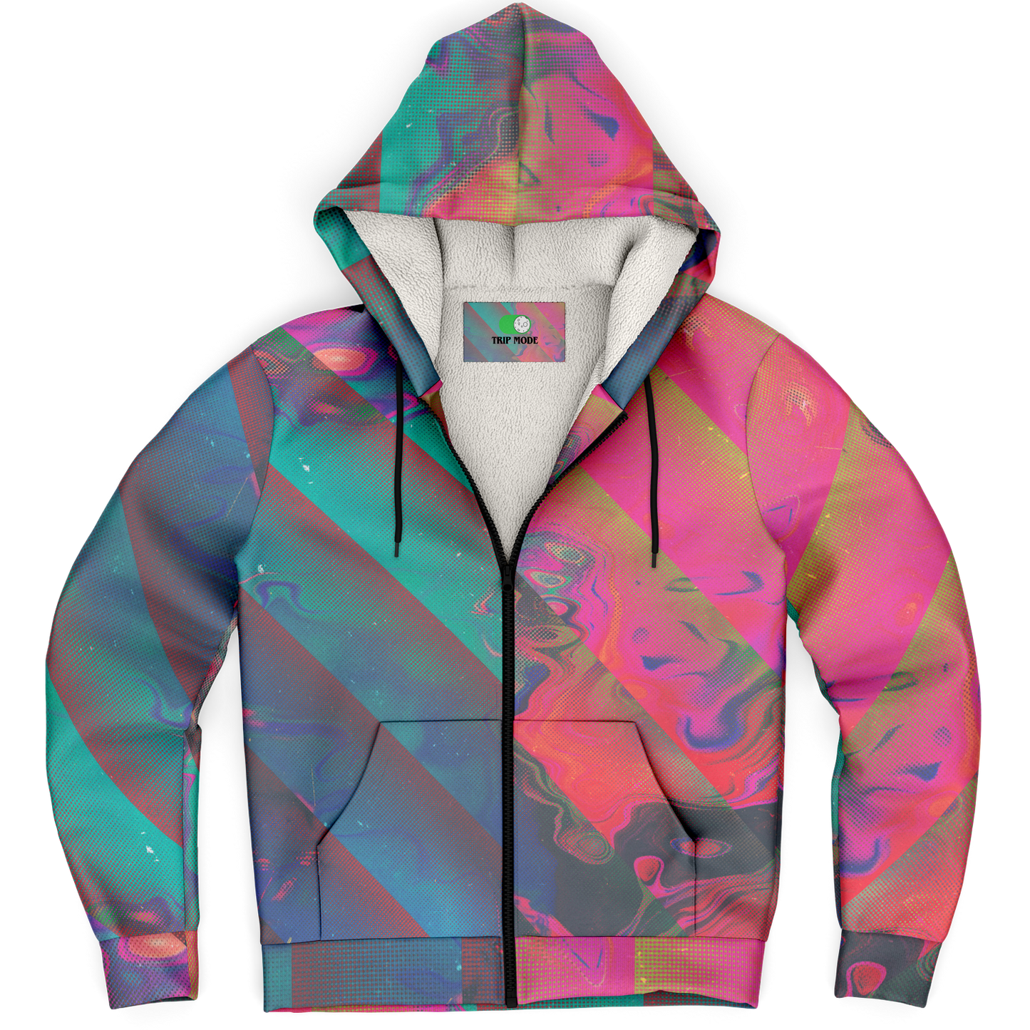 ELECTROPANIC \\ premium sherpa fleece-lined zip hoodie