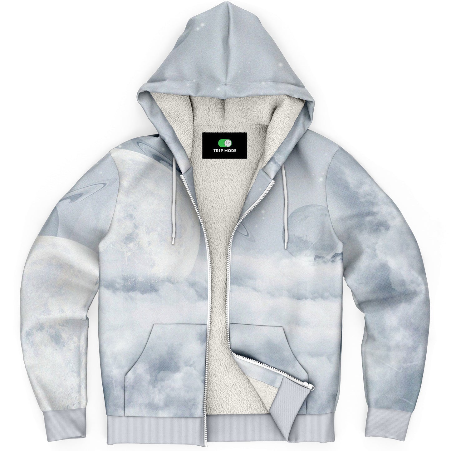 CLOUDING AROUND \\ premium sherpa fleece-lined zip hoodie