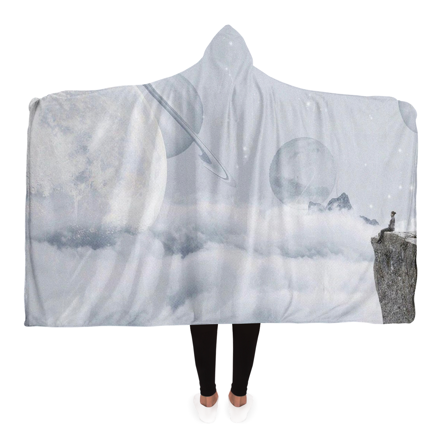CLOUDING AROUND \\ sherpa fleece-lined hooded blanket