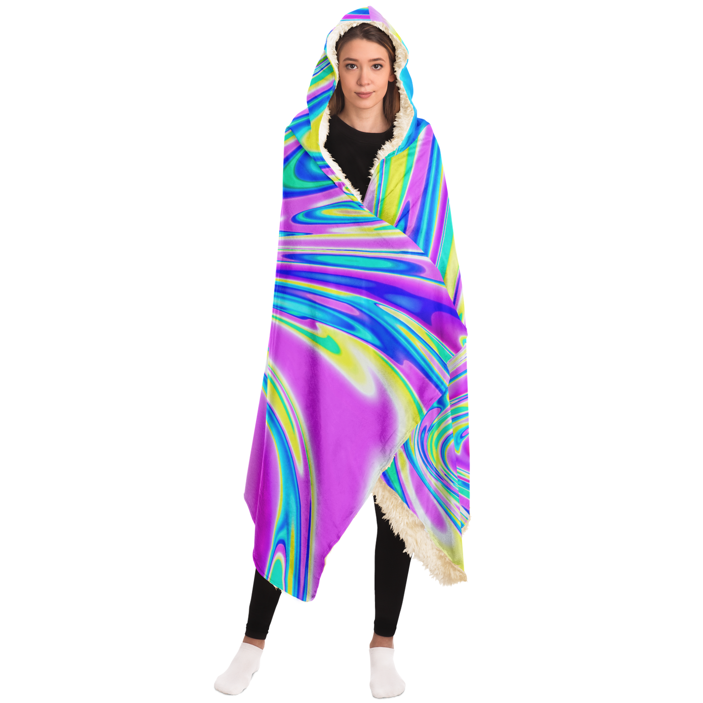 BRAIN BLENDER \\ premium sherpa fleece-lined hooded blanket