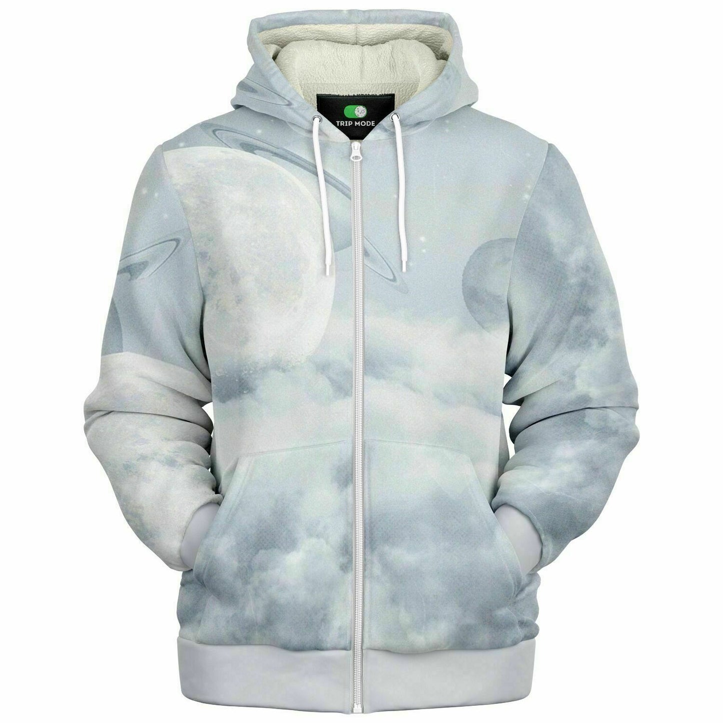 CLOUDING AROUND \\ premium sherpa fleece-lined zip hoodie