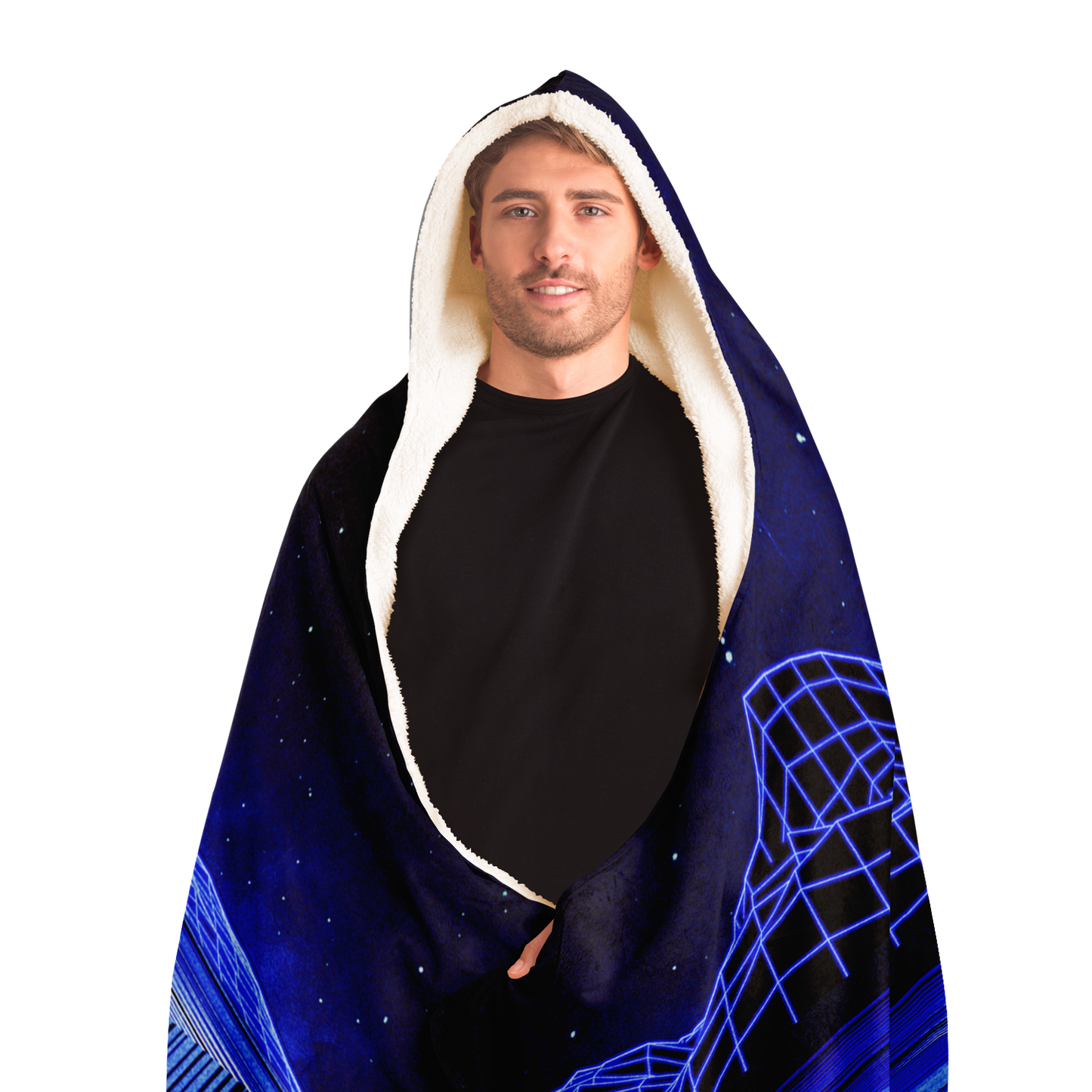 GLITCH MOUNTAIN \\ sherpa-fleece lined hooded blanket