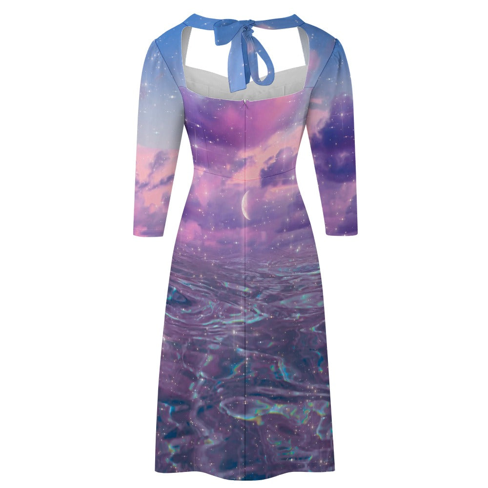 ETHER BEACH \\ sweetheart knot flare dress