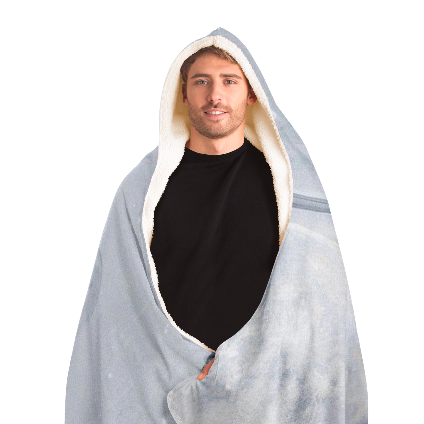 CLOUDING AROUND \\ sherpa fleece-lined hooded blanket