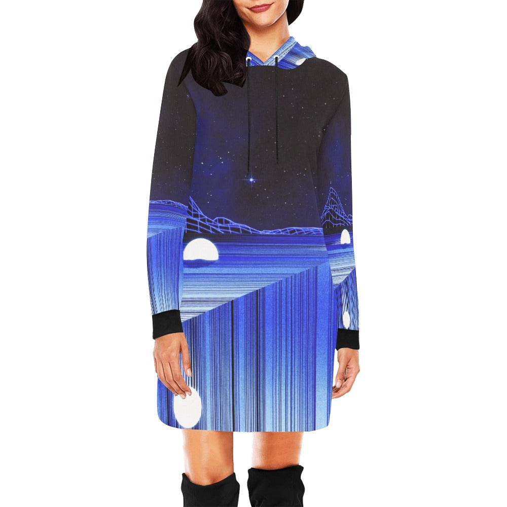GLITCH MOUNTAIN \\ mini dress with hood