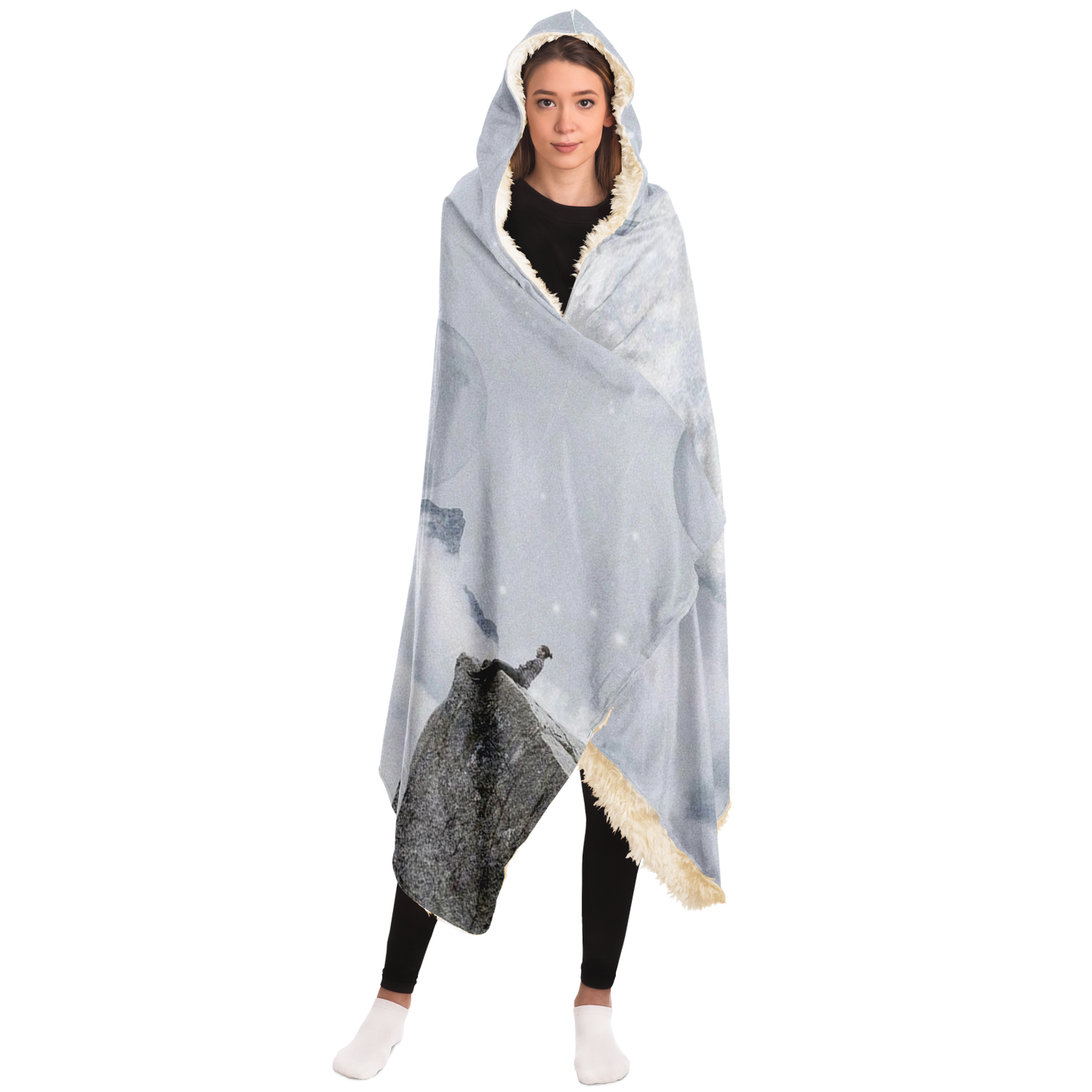 CLOUDING AROUND \\ sherpa fleece-lined hooded blanket