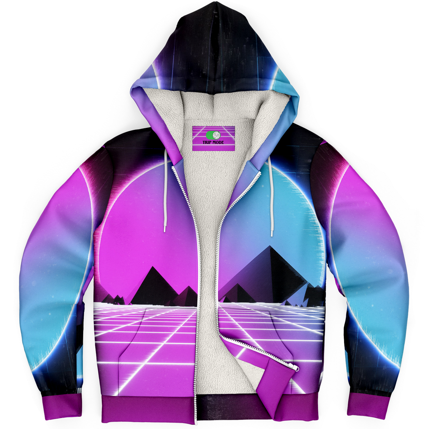 DIGITAL MIRAGE \\ premium sherpa fleece-lined zip hoodie