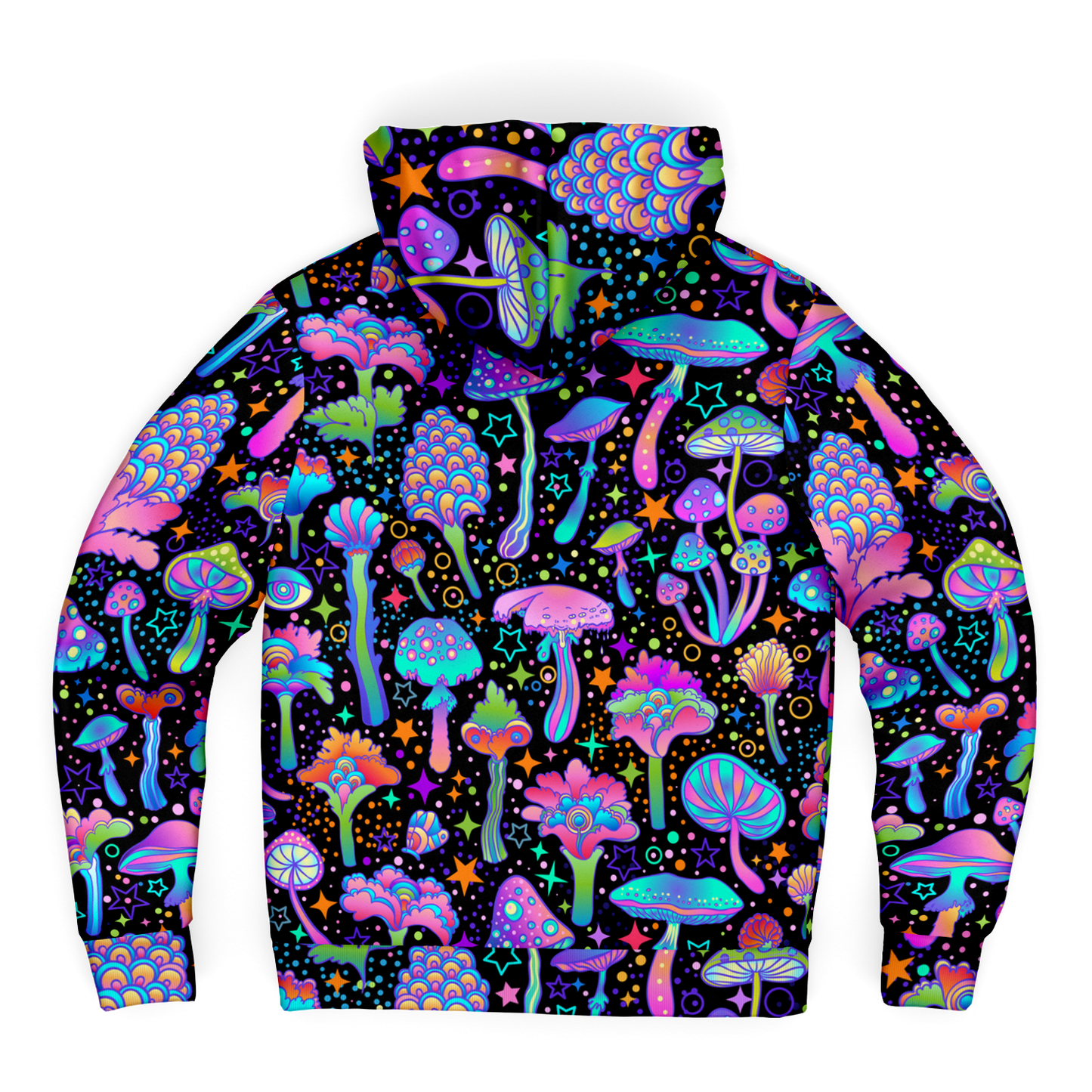 FUNGI FIESTA \\ premium sherpa fleece-lined zip hoodie