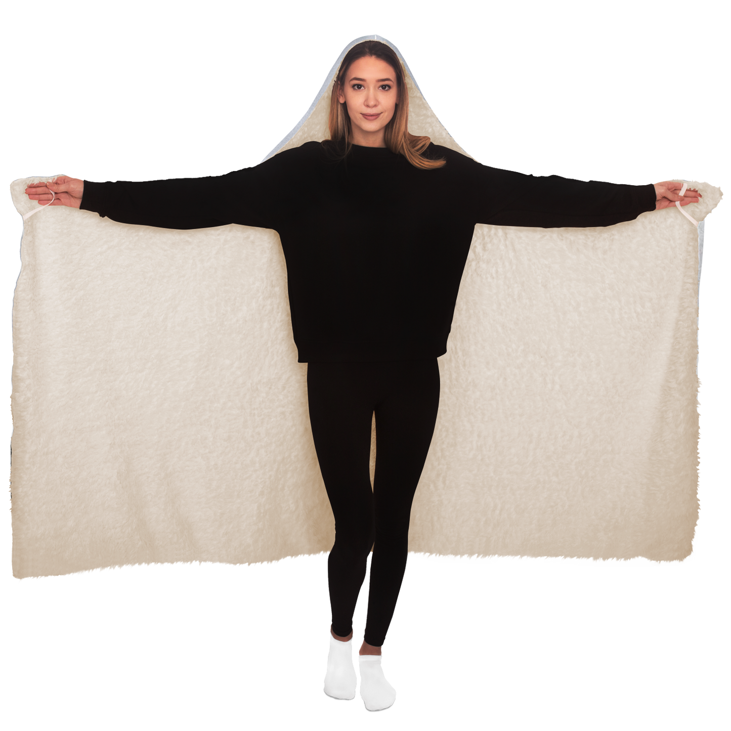 CLOUDING AROUND \\ sherpa fleece-lined hooded blanket