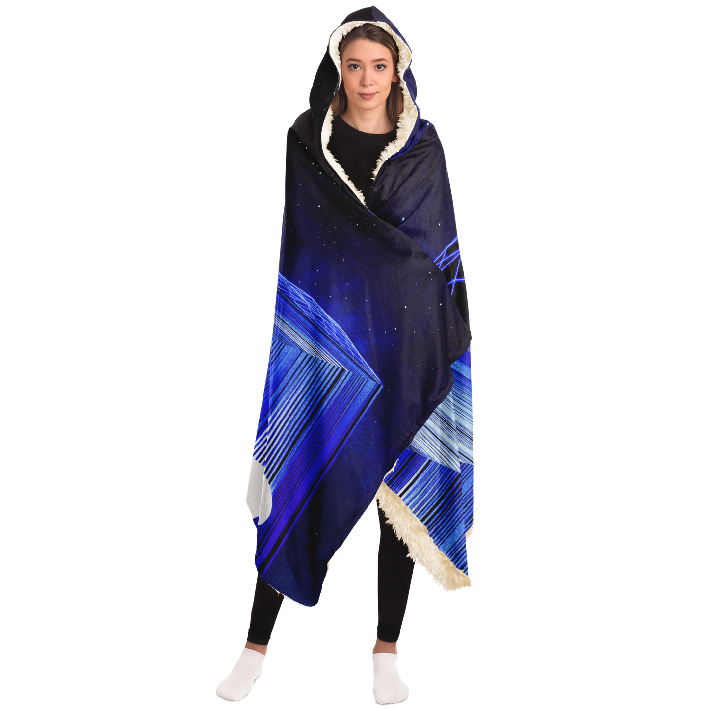 GLITCH MOUNTAIN \\ sherpa-fleece lined hooded blanket