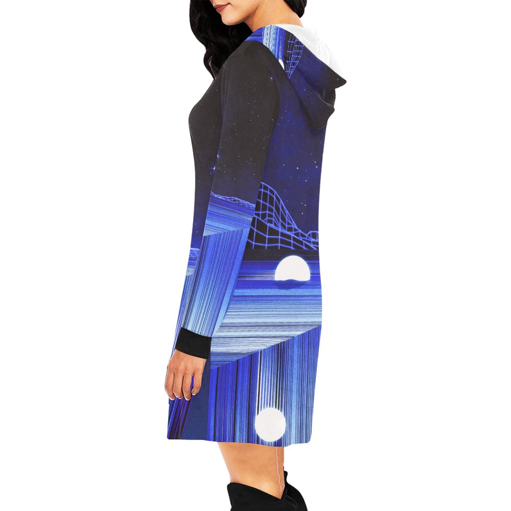 GLITCH MOUNTAIN \\ mini dress with hood