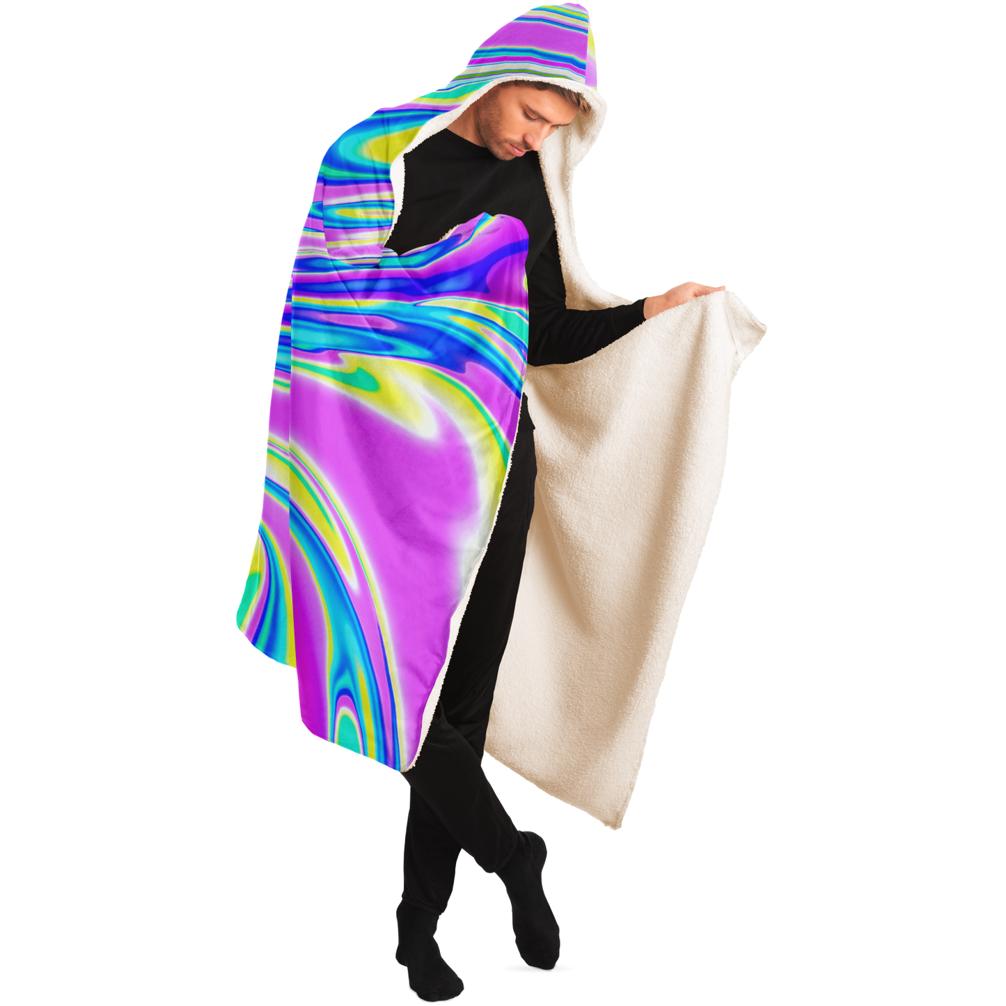 BRAIN BLENDER \\ premium sherpa fleece-lined hooded blanket