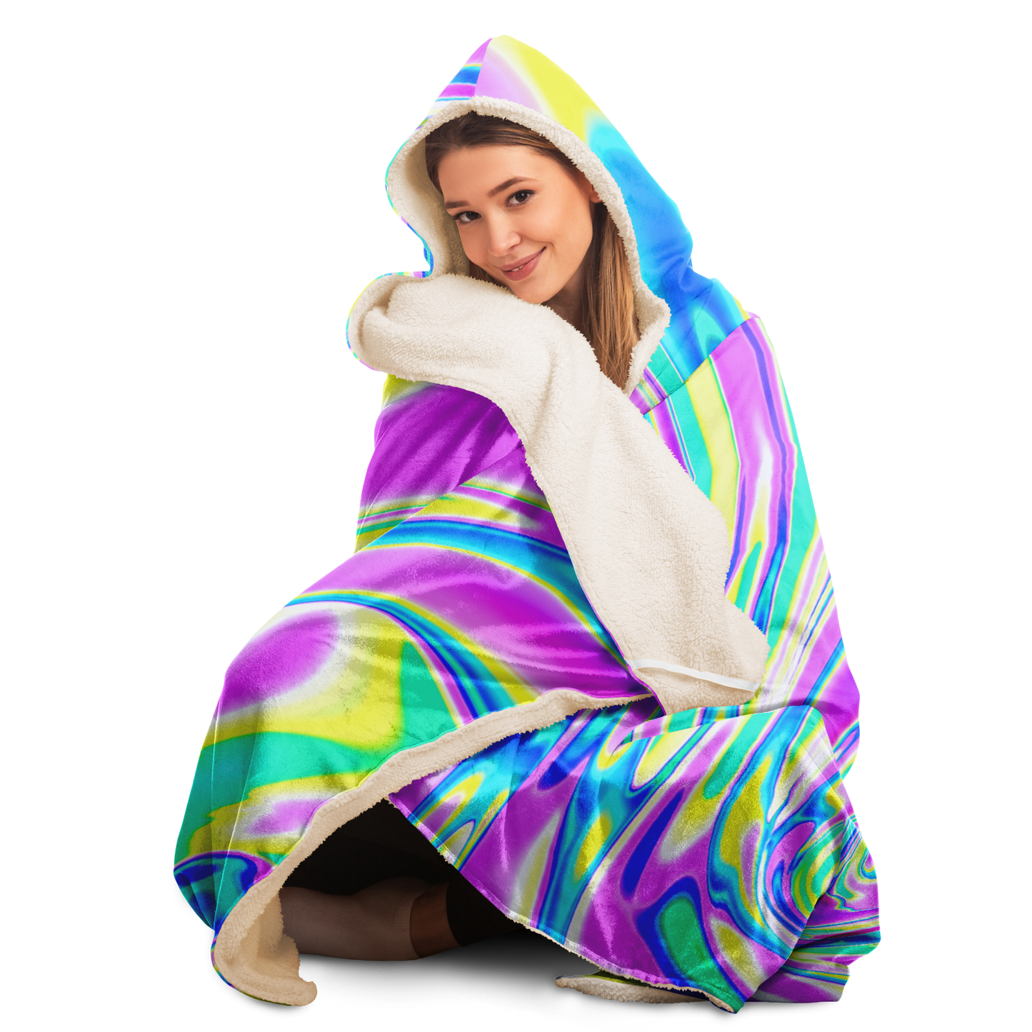 BRAIN BLENDER \\ premium sherpa fleece-lined hooded blanket