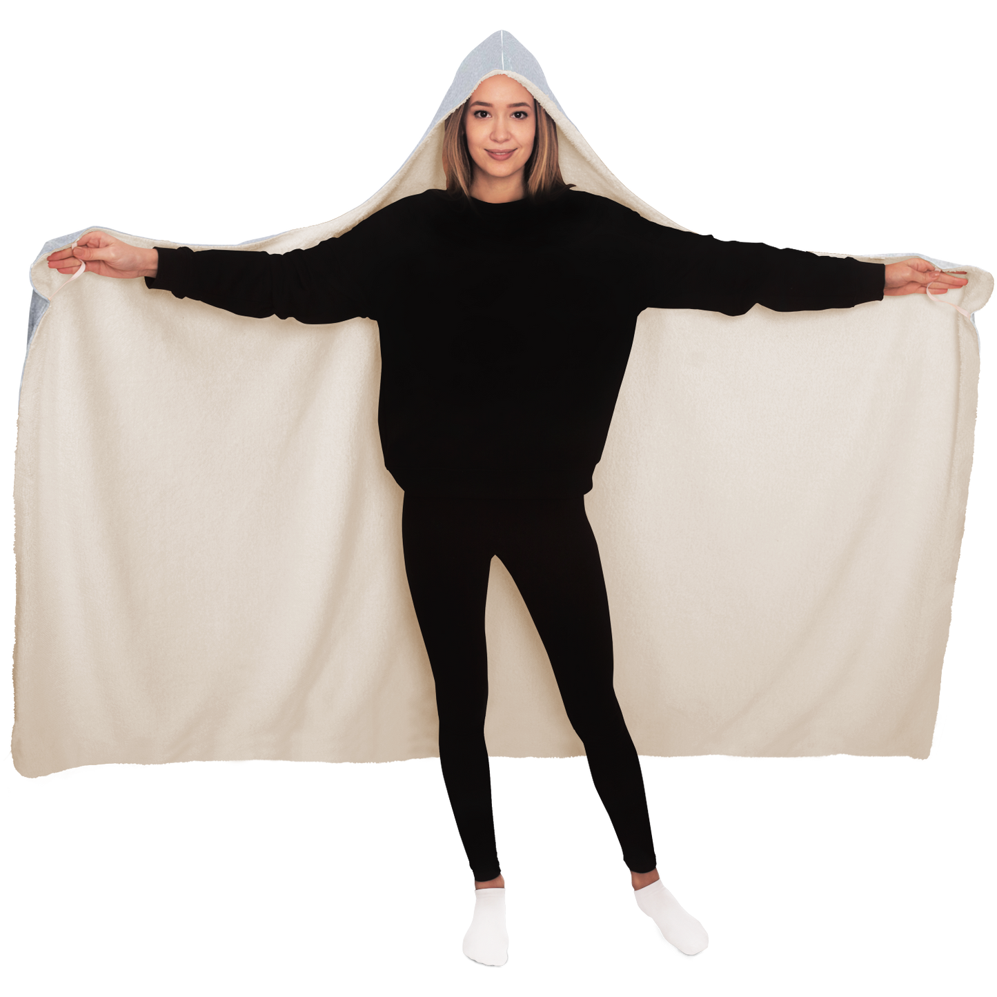 CLOUDING AROUND \\ sherpa fleece-lined hooded blanket