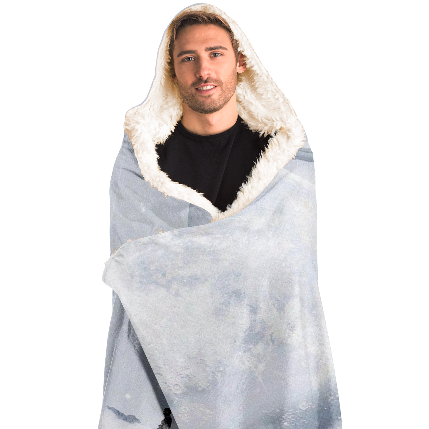 CLOUDING AROUND \\ sherpa fleece-lined hooded blanket