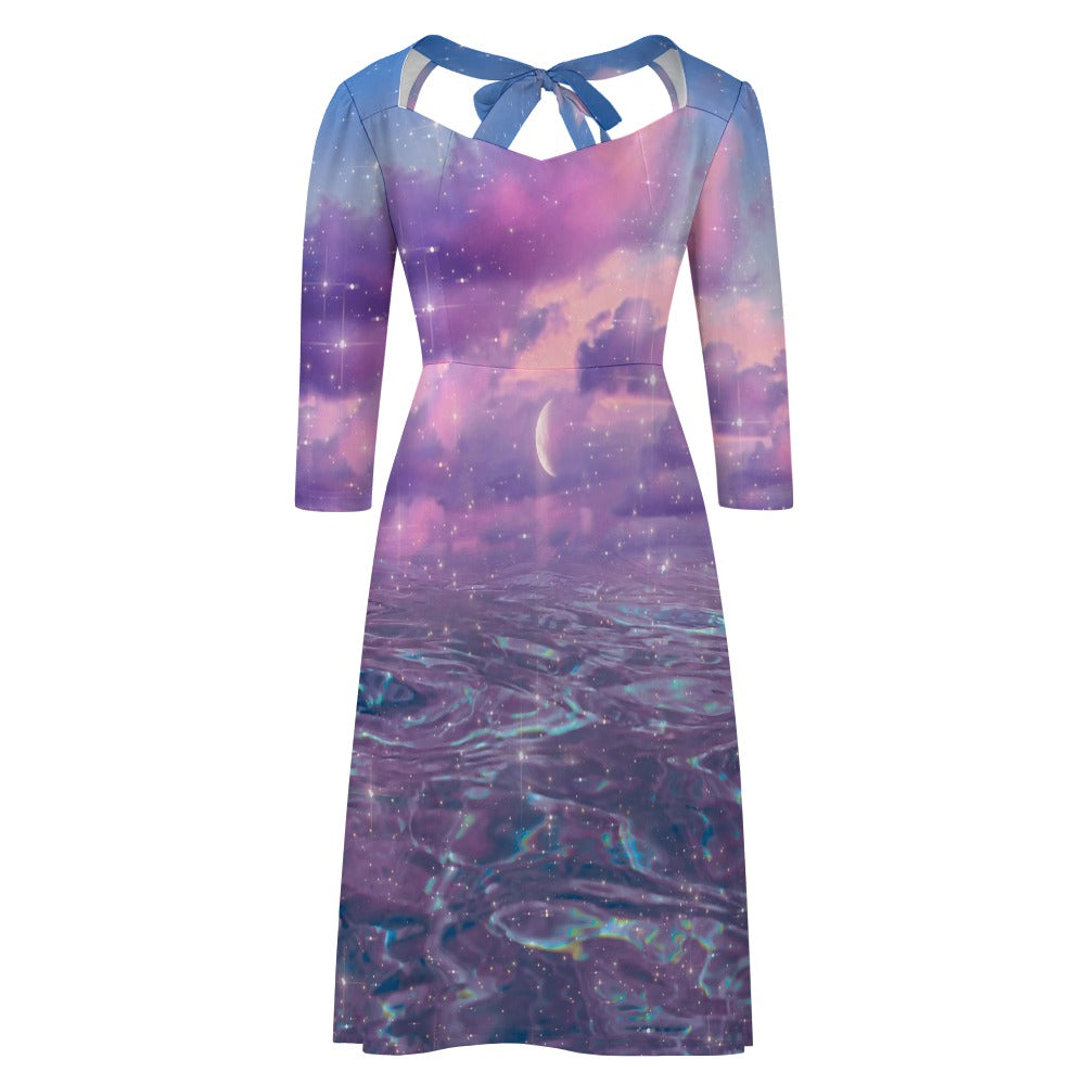 ETHER BEACH \\ sweetheart knot flare dress Trip Mode - Surreal Comfort For Psychedelic Adventures ETHER BEACH \\ sweetheart knot flare dress Trip Mode - Surreal Comfort For Psychedelic Adventures