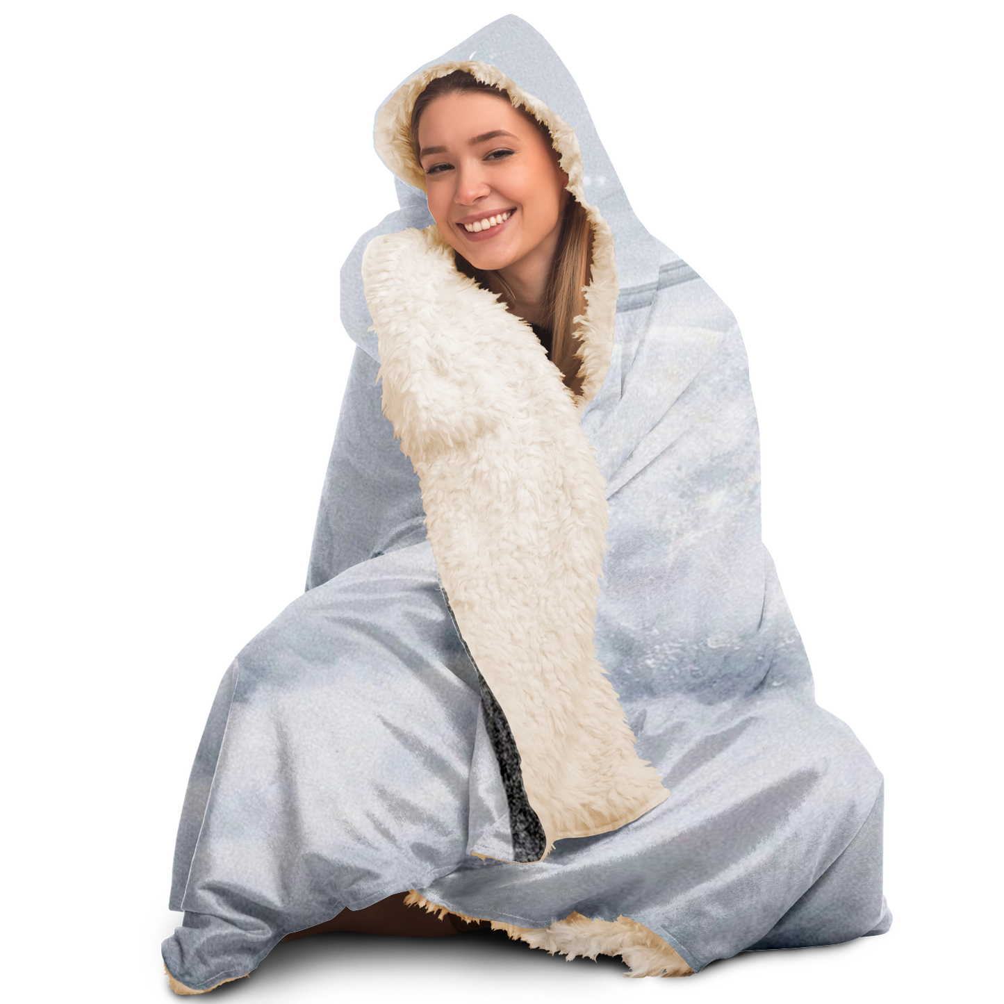 CLOUDING AROUND \\ sherpa fleece-lined hooded blanket
