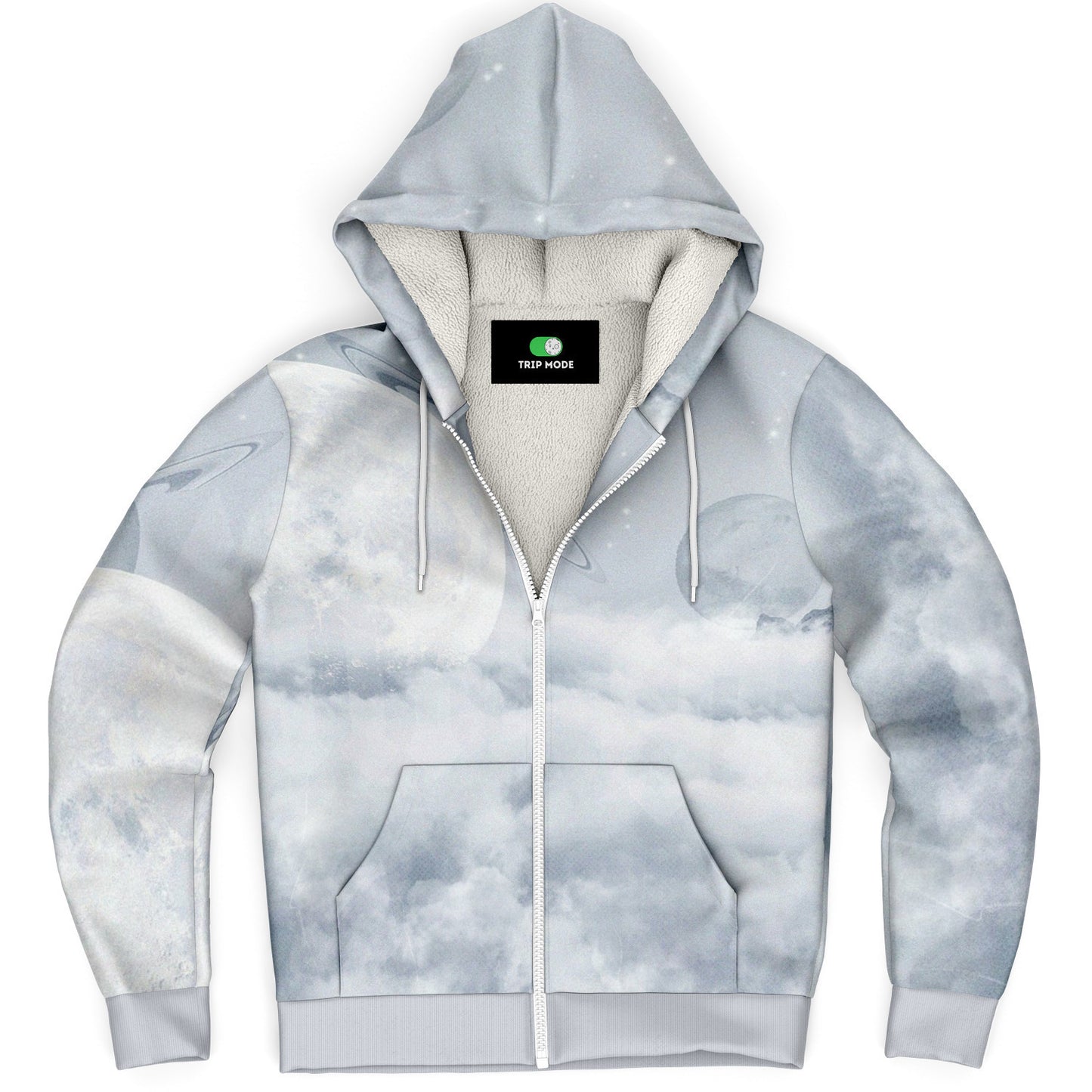 CLOUDING AROUND \\ premium sherpa fleece-lined zip hoodie