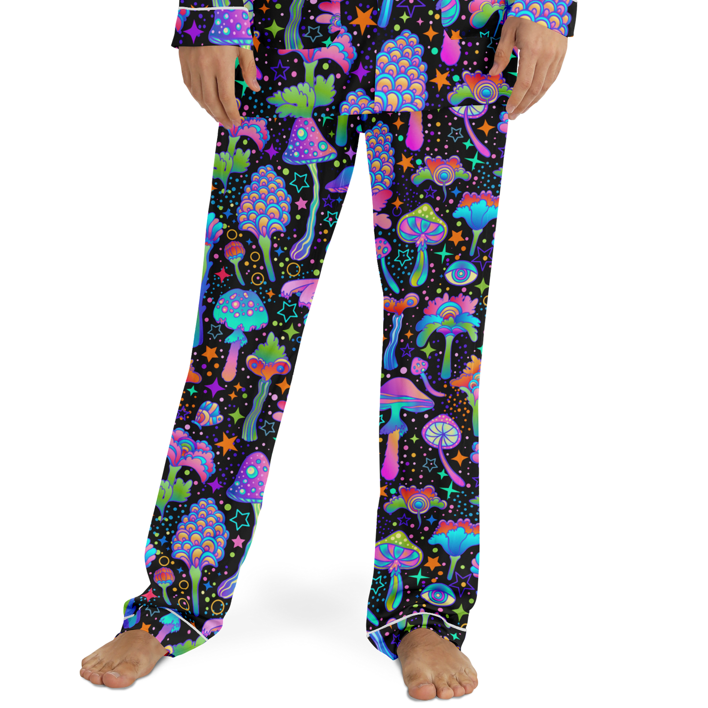 FUNGI FIESTA \\ men's satin pajamas