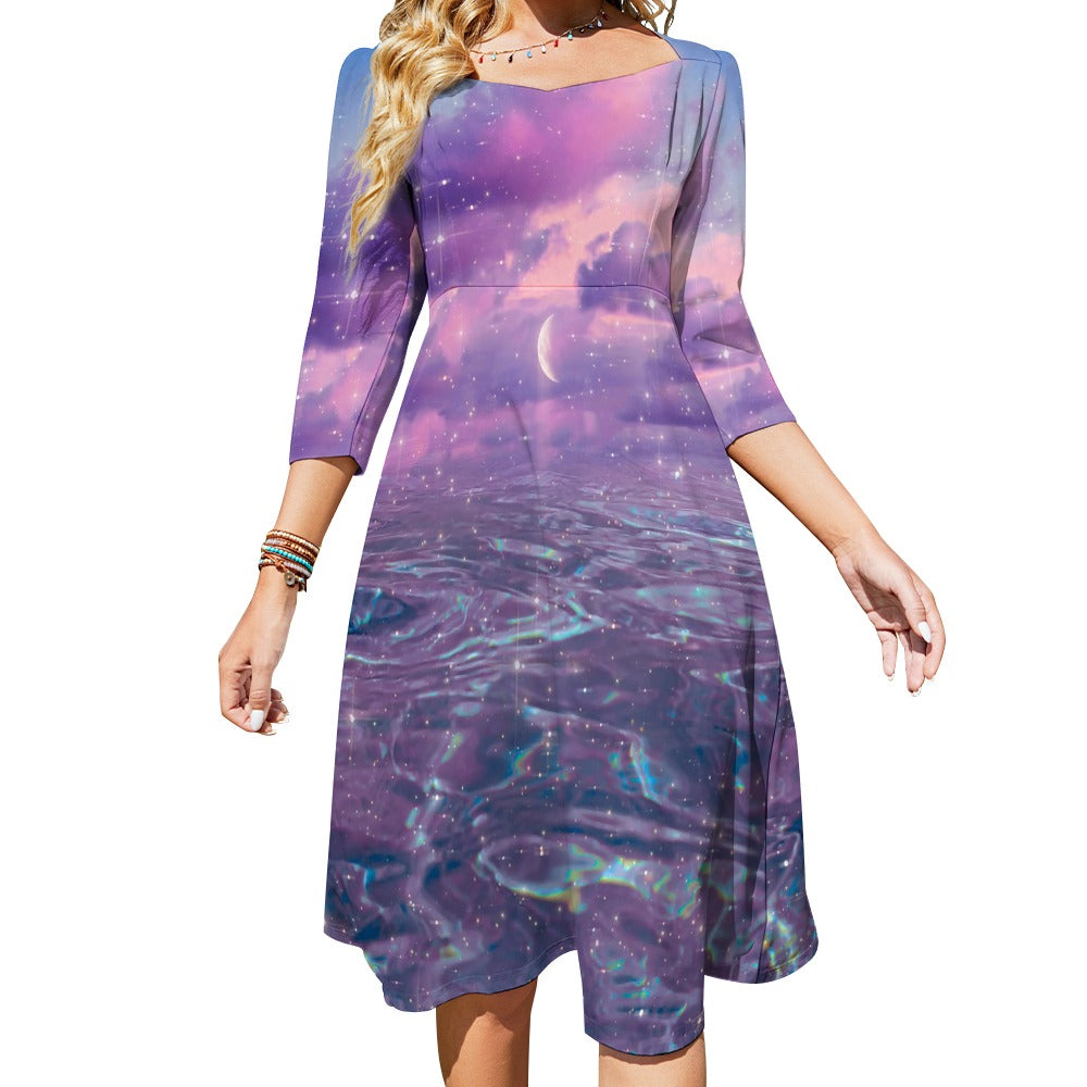 ETHER BEACH \\ sweetheart knot flare dress