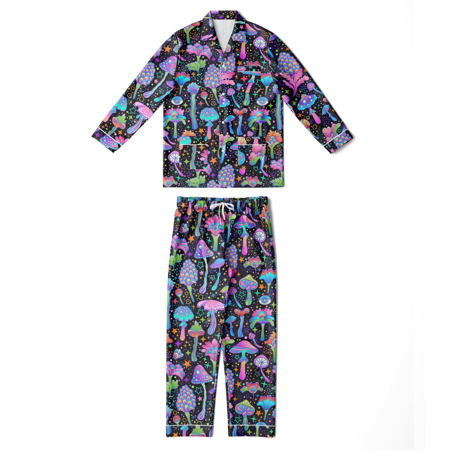 FUNGI FIESTA \\ men's satin pajamas