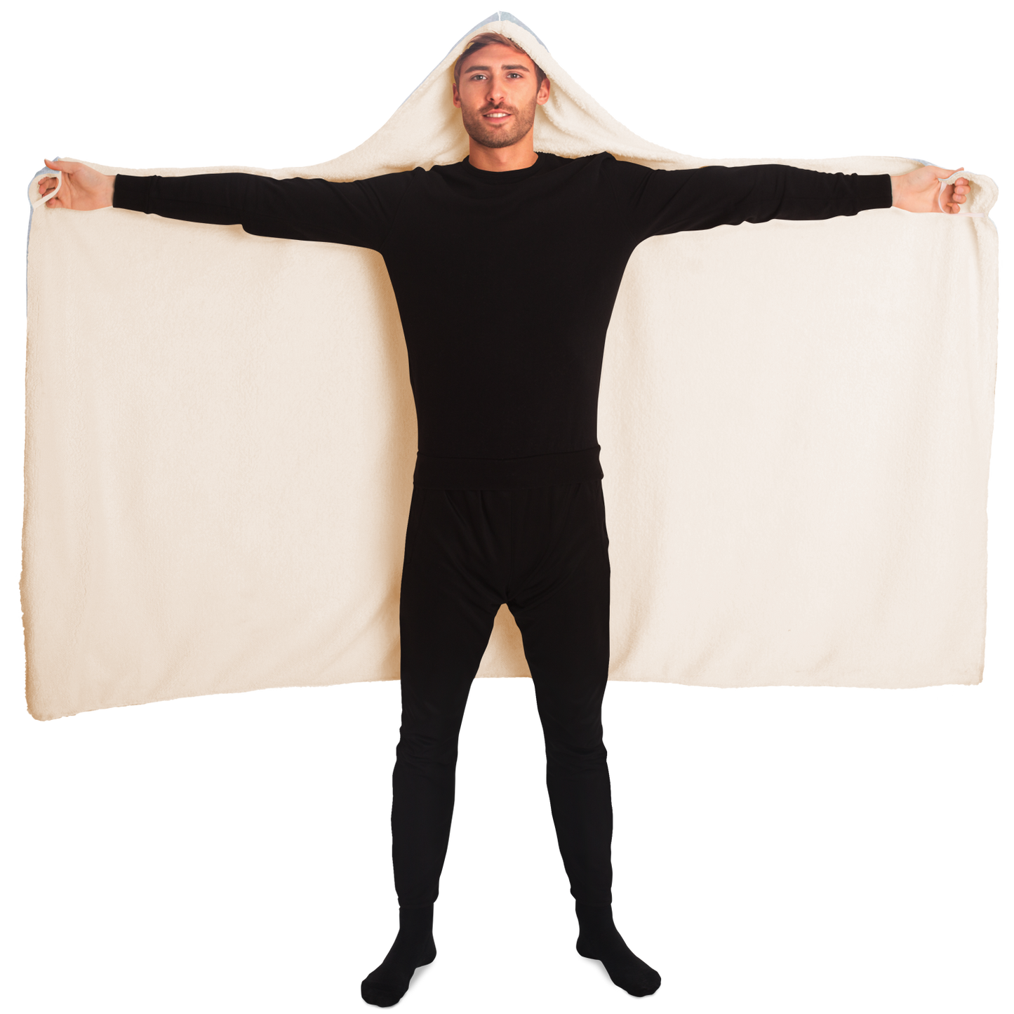 CLOUDING AROUND \\ sherpa fleece-lined hooded blanket