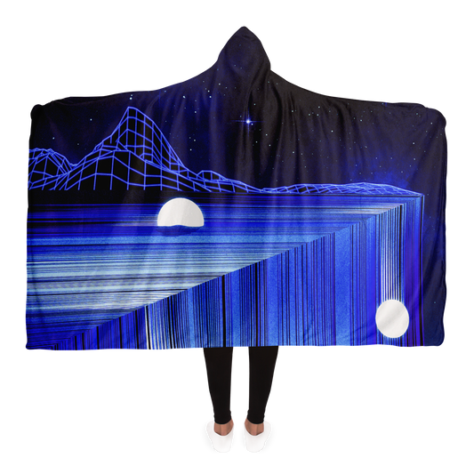 GLITCH MOUNTAIN \\ sherpa-fleece lined hooded blanket