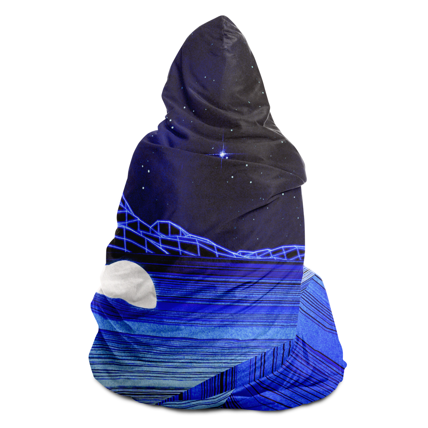 GLITCH MOUNTAIN \\ sherpa-fleece lined hooded blanket