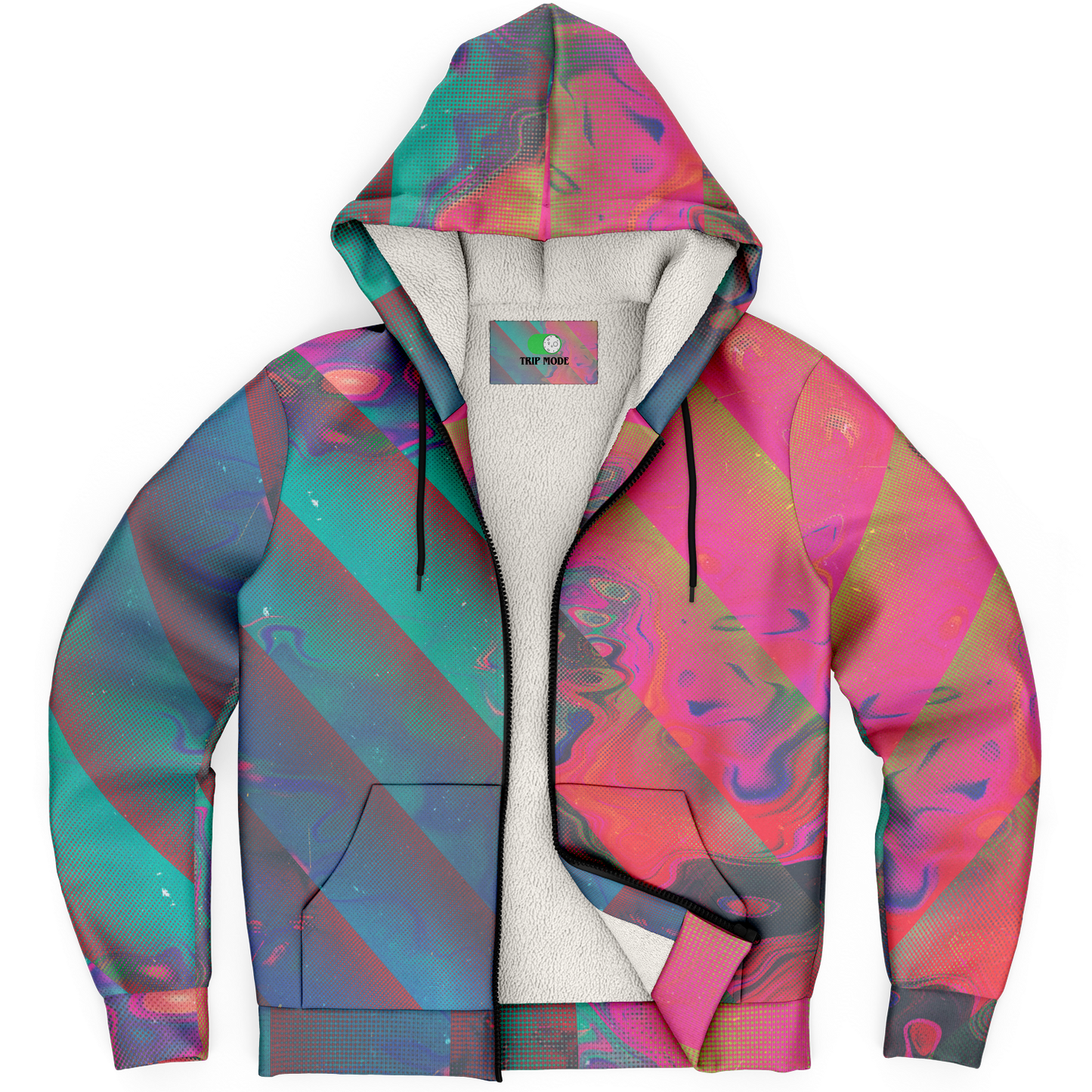 ELECTROPANIC \\ premium sherpa fleece-lined zip hoodie