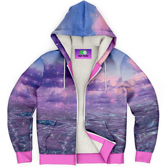 ETHER BEACH \\ sherpa fleece-lined zip hoodie