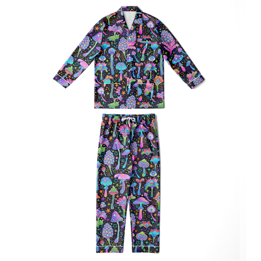 FUNGI FIESTA \\ men's satin pajamas